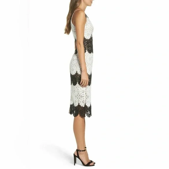 NWT Dress The Population Guipure Lace Midi Dress - Picture 6 of 6